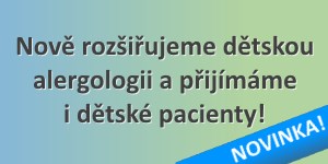 Nově rozšiřujeme dětskou alergologii a přijímáme i dětské pacienty! Nově rozšiřujeme dětskou alergologii a přijímáme i dětské pacienty!